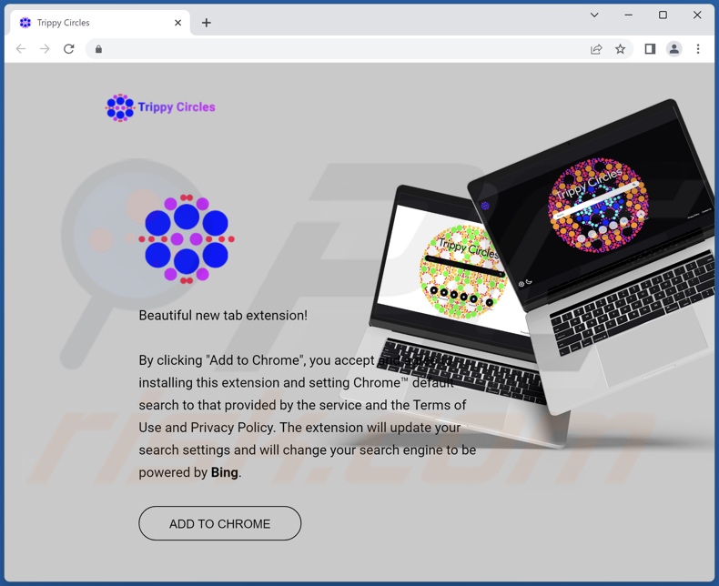 Website used to promote Trippy Circles browser hijacker