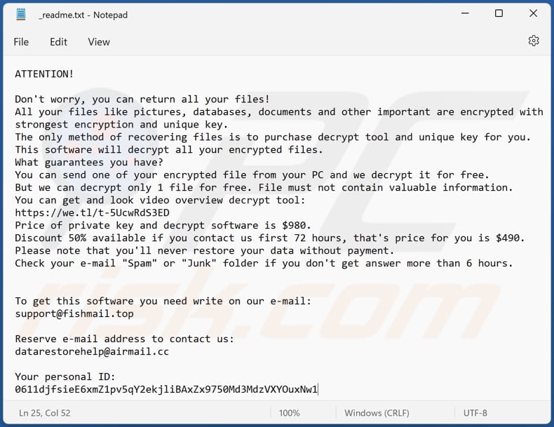 Uyit ransomware text file (_readme.txt)