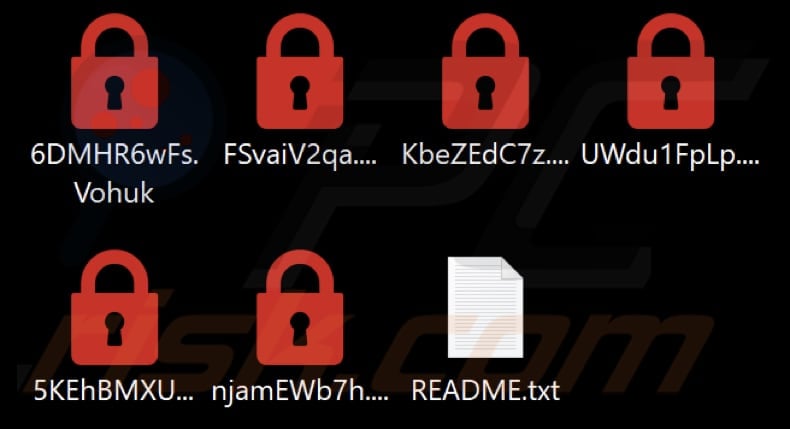 Files encrypted by Vohuk ransomware (.Vohuk extension)