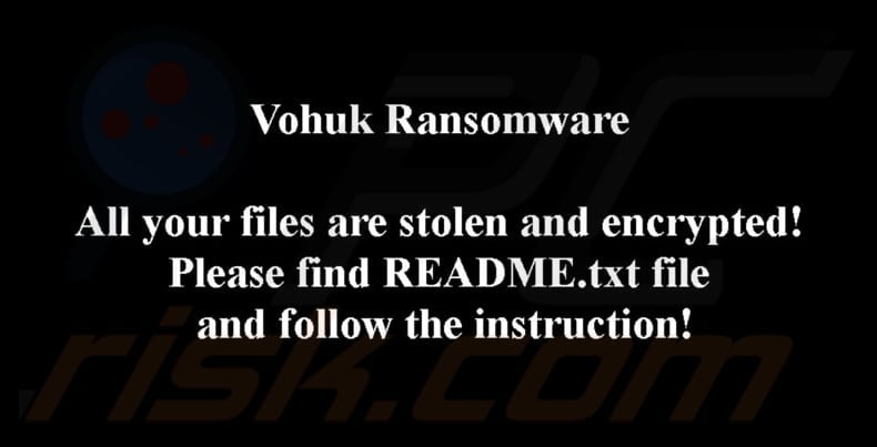 Vohuk ransomware wallpaper