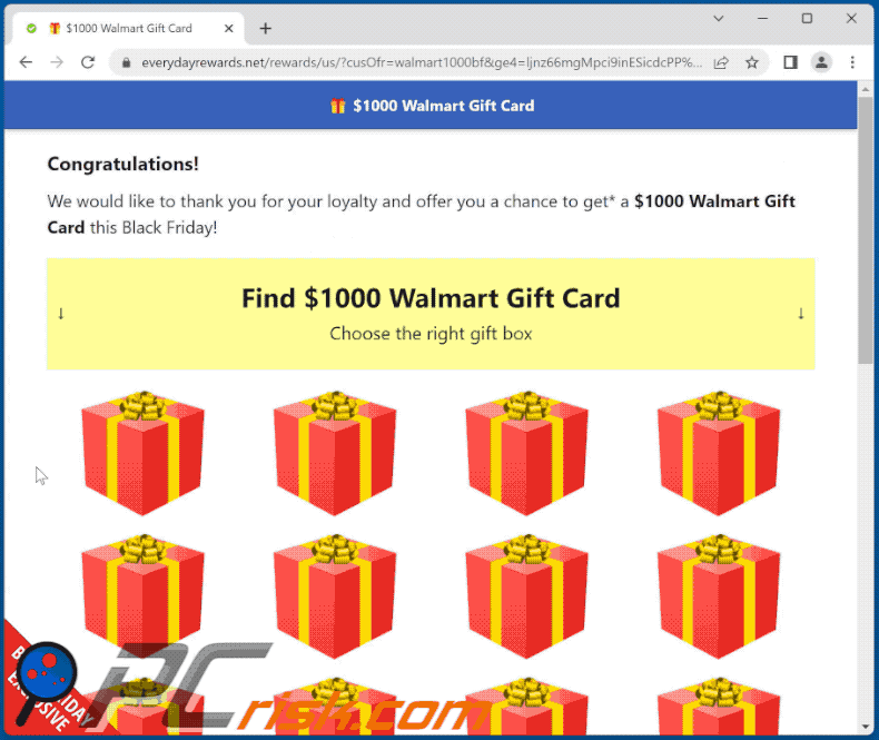 Appearance of Walmart Gift Card scam