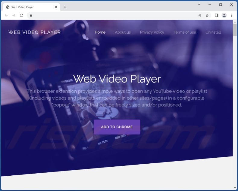 web video player adware official page