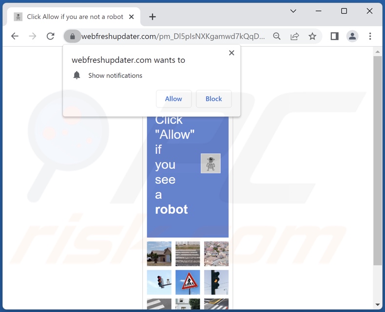 webfreshupdater[.]com pop-up redirects