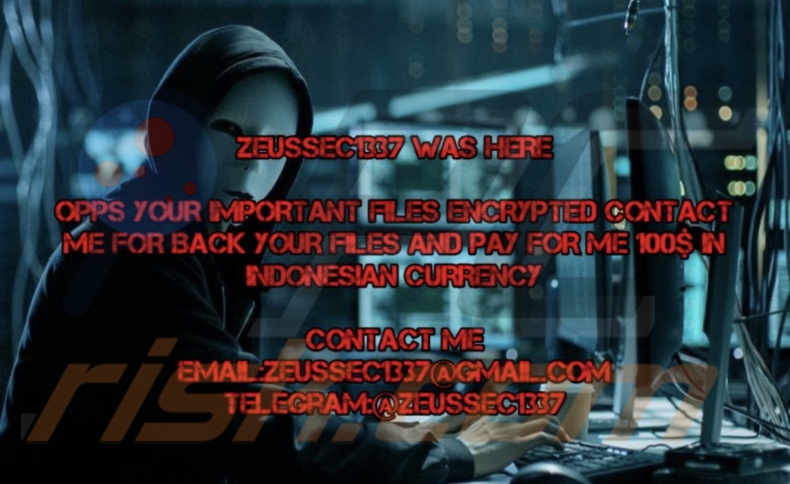 ZEUSSEC1337 ransomware wallpaper