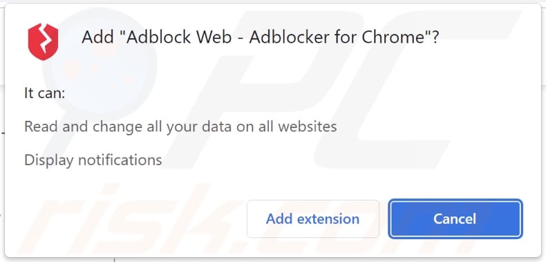 Adblock Web adware asking for permissions