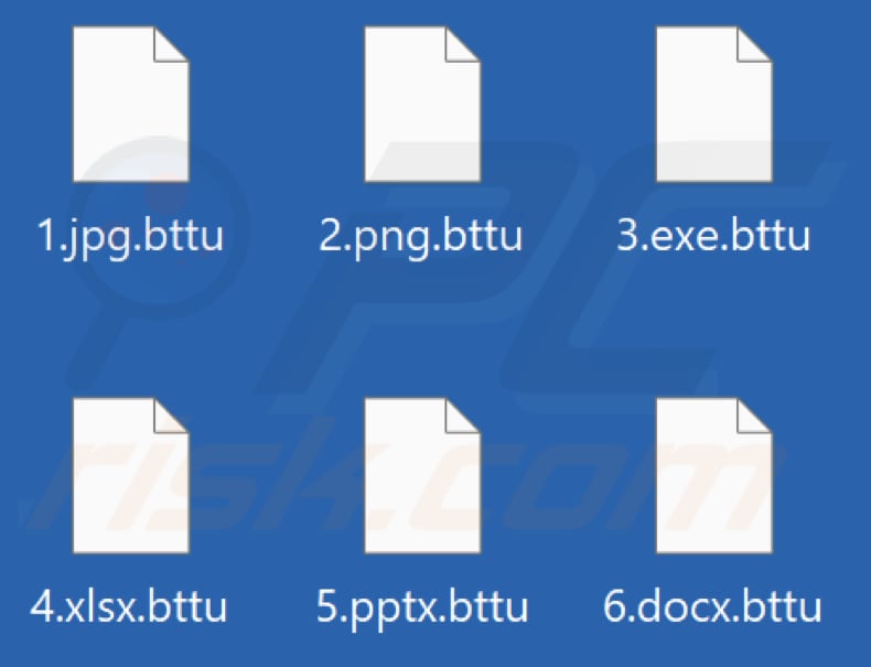 Files encrypted by Bttu ransomware (.bttu extension)