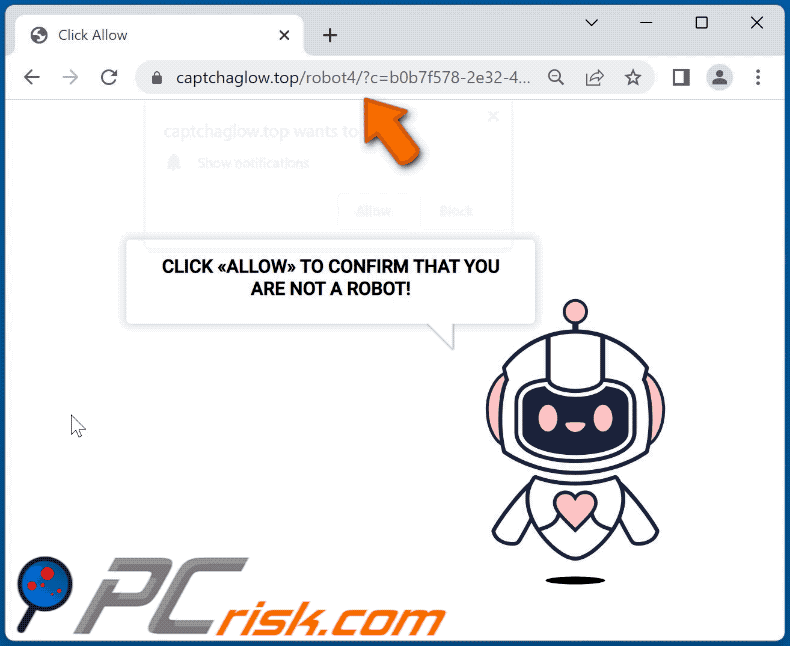 captchaglow[.]top website appearance (GIF)