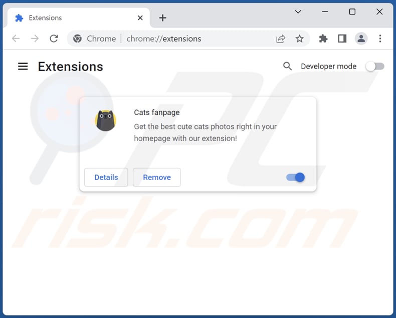 Removing search.cats-fan.com related Google Chrome extensions