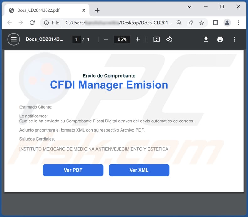 cfdi manager emision email scam pdf attachment