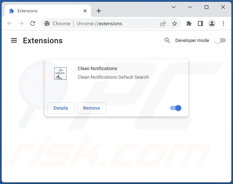 Removing cleannotifications.com related Google Chrome extensions