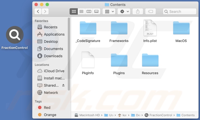 FractionControl adware install folder