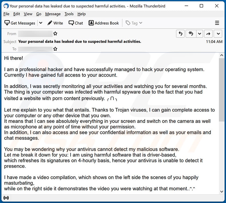 I am a professional hacker email scam (2022-12-05)