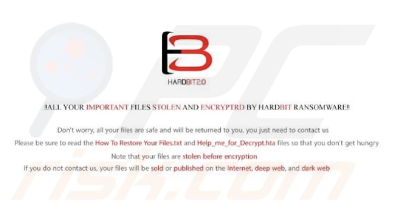 HARDBIT 2.0 ransomware wallpaper