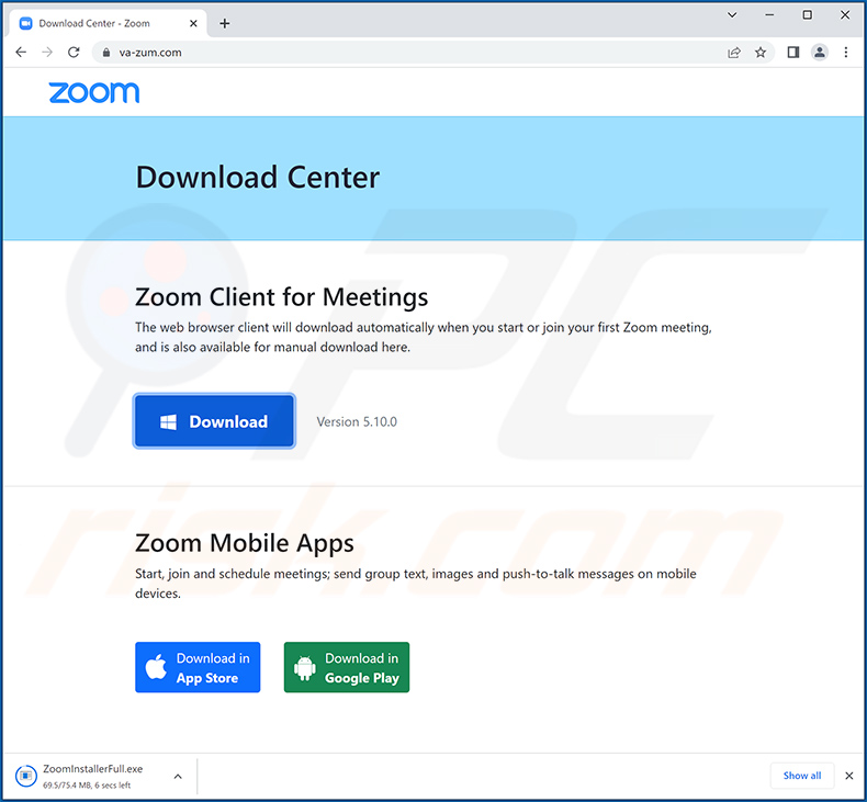 Fake Zoom website spreading IcedID trojan