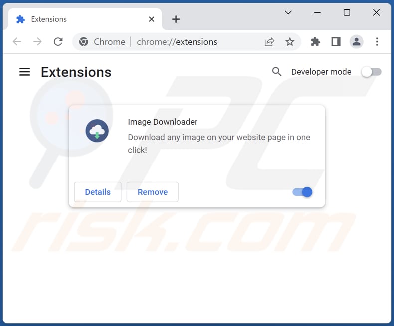 Removing Image Downloader adware from Google Chrome step 2