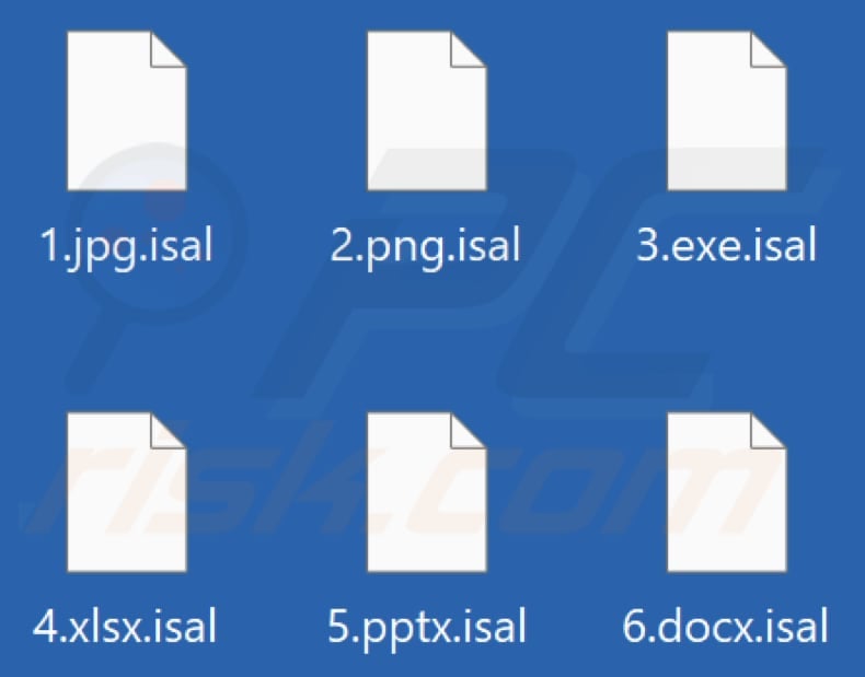 Files encrypted by Isal ransomware (.isal extension)