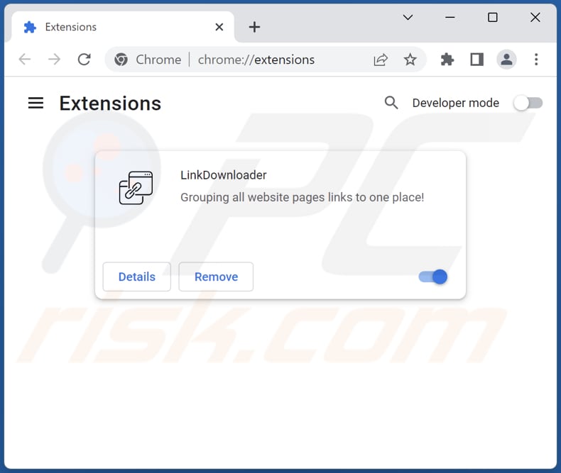 Removing LinkDownloader adware from Google Chrome step 2