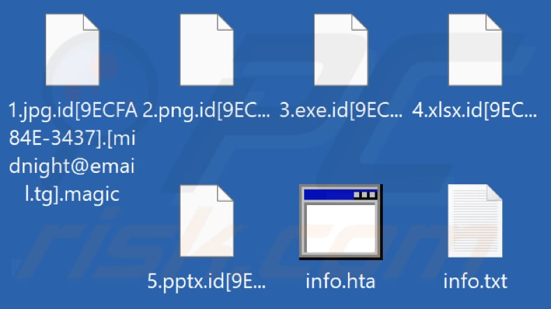 Files encrypted by Magic ransomware (.magic extension)