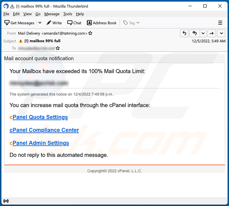 Mail Quota-themed spam email (2022-12-06)