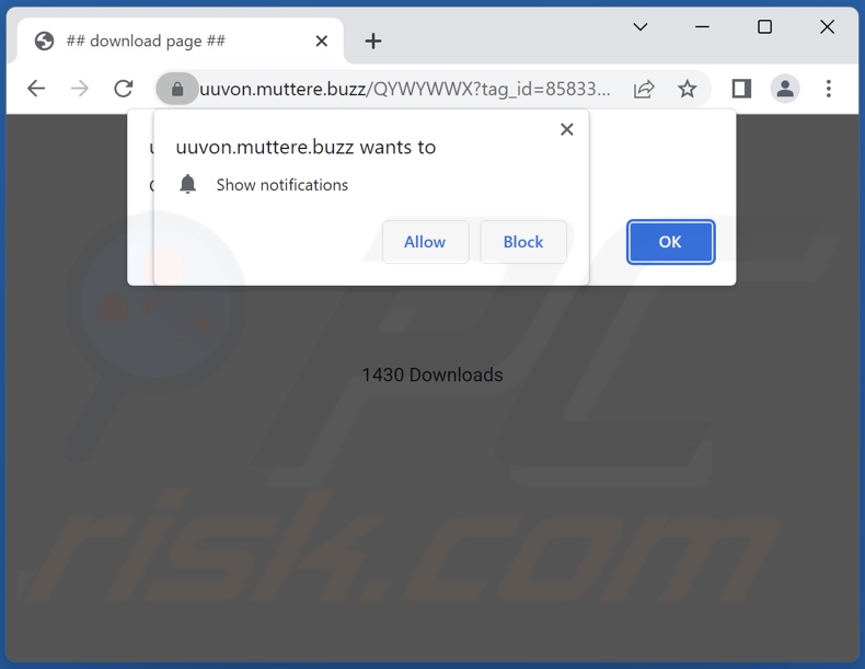 muttere[.]buzz pop-up redirects