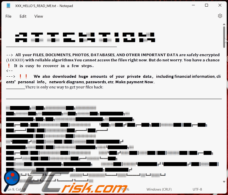 Puspa2 ransomware ransom note (XXX_HELLO'S_READ_ME._txt) GIF