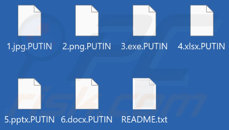 Files encrypted by PUTIN ransomware (.PUTIN extension)