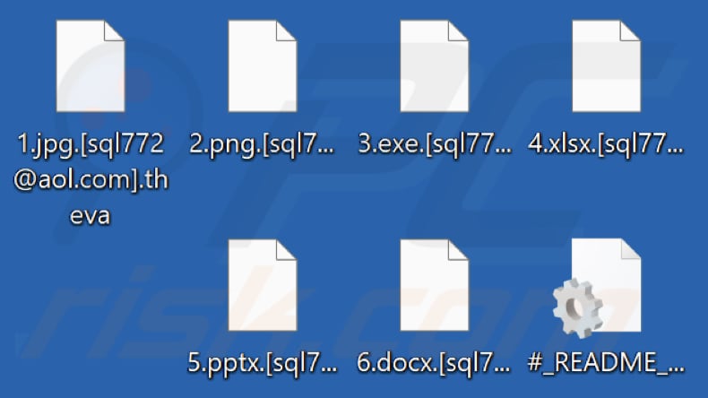 Files encrypted by Theva ransomware (.theva extension)