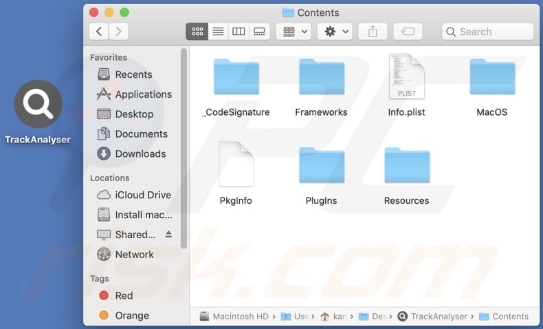TrackAnalyser adware install folder