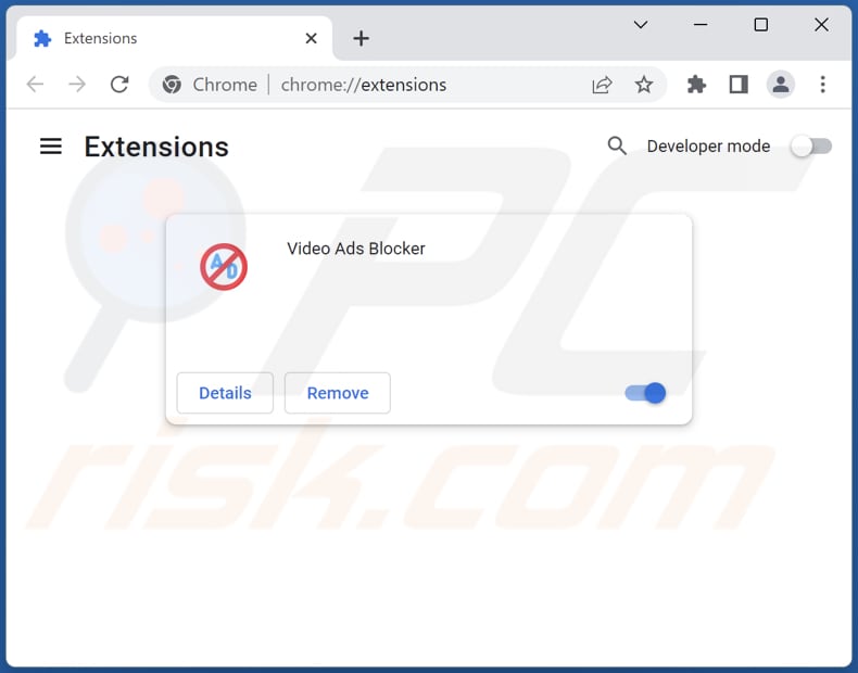 Removing Video Ads Blocker adware from Google Chrome step 2