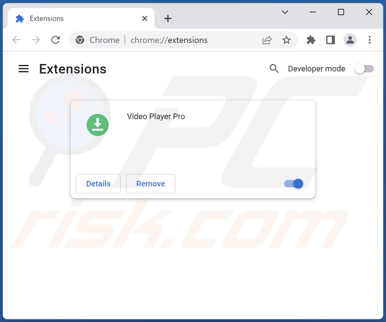 Removing Video Player Pro adware from Google Chrome step 2