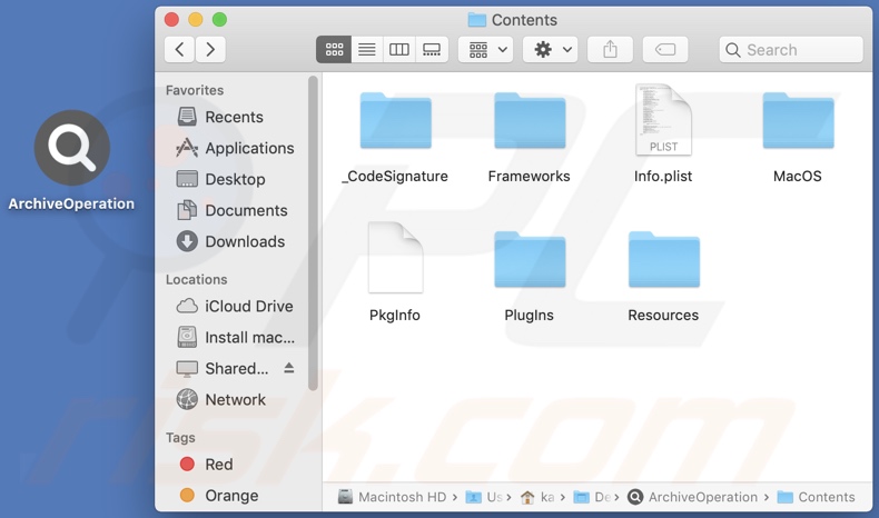 ArchiveOperation adware install folder
