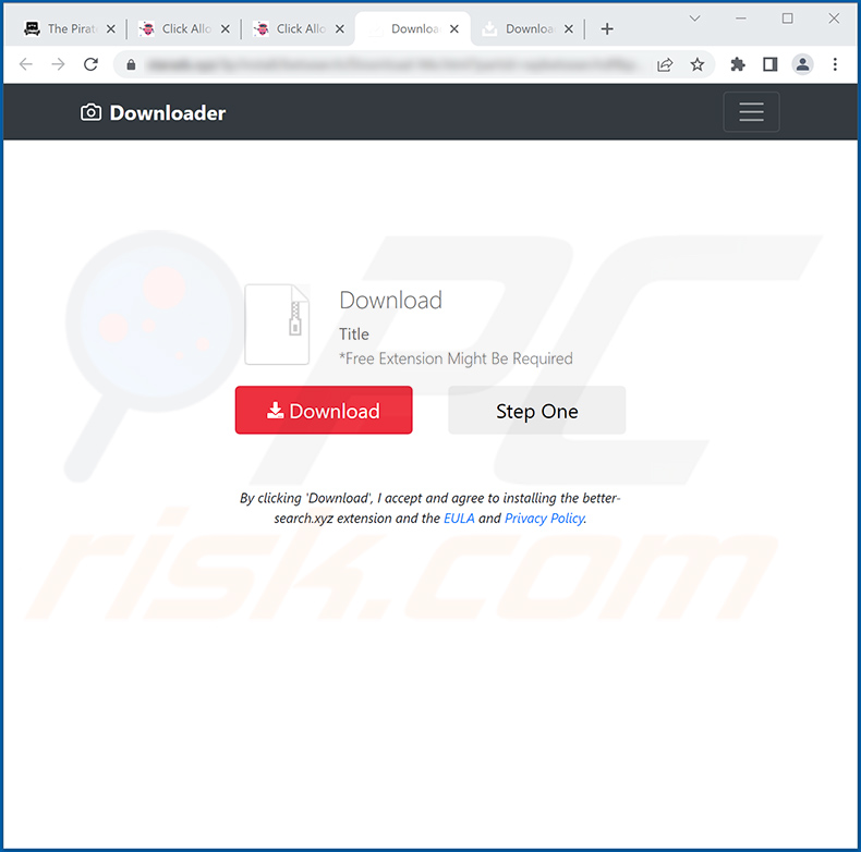 BetterSearch Default Search browser hijacker-promoting website