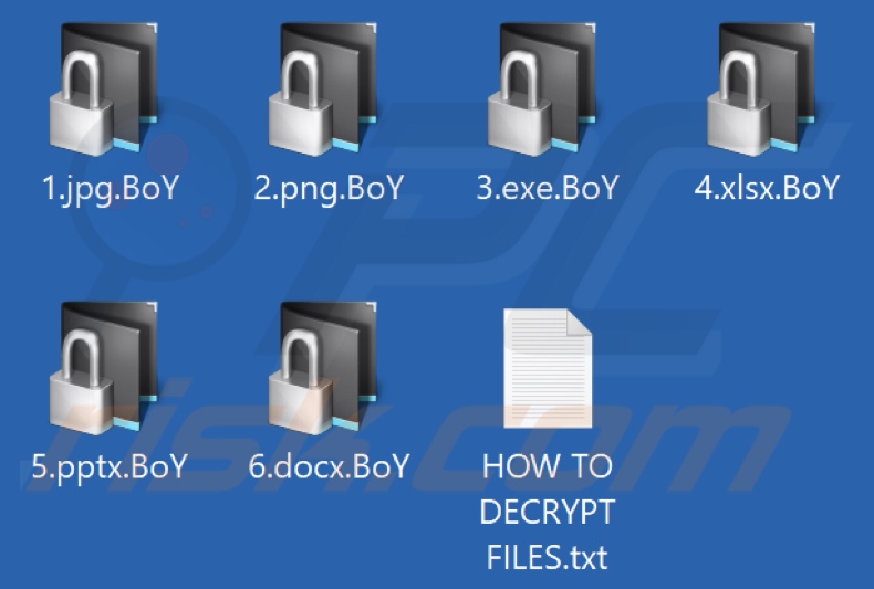 Files encrypted by BoY ransomware (.BoY extension)