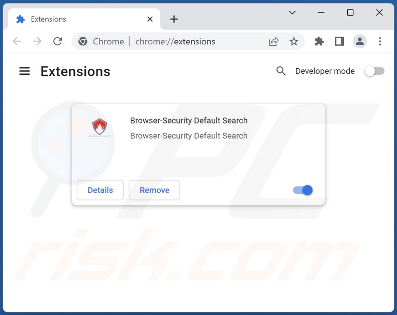 Removing browser-security.xyz related Google Chrome extensions