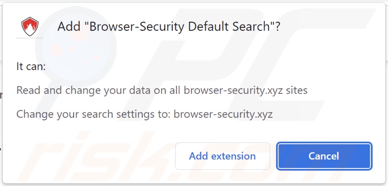 Browser-Security browser hijacker asking for permissions