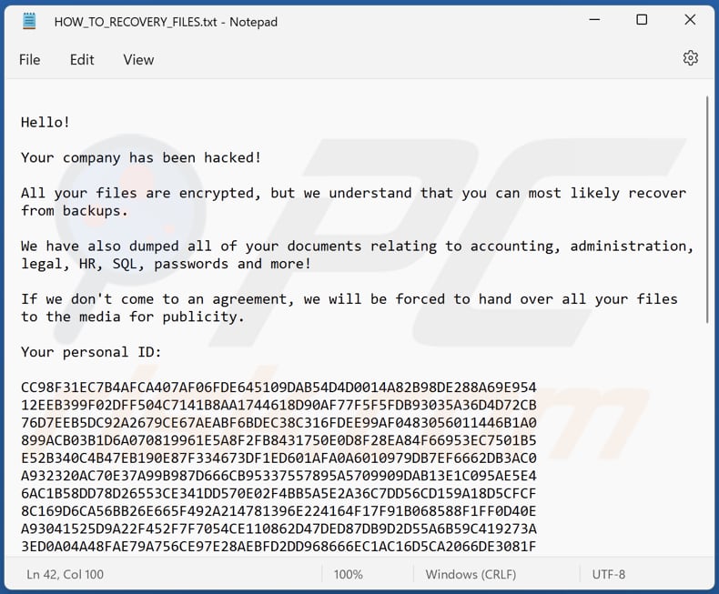 Buddyransome ransomware text file (HOW_TO_RECOVERY_FILES.txt)