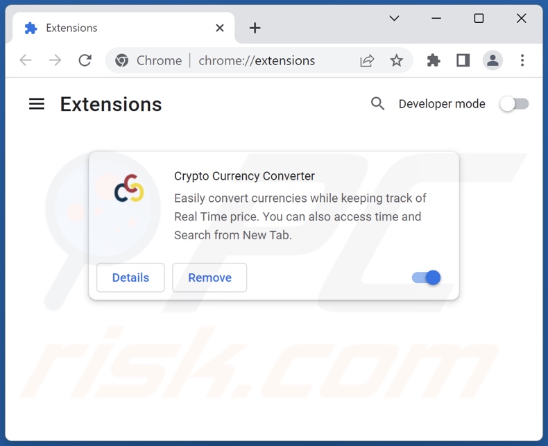 Removing Crypto Currency Converter related Google Chrome extensions