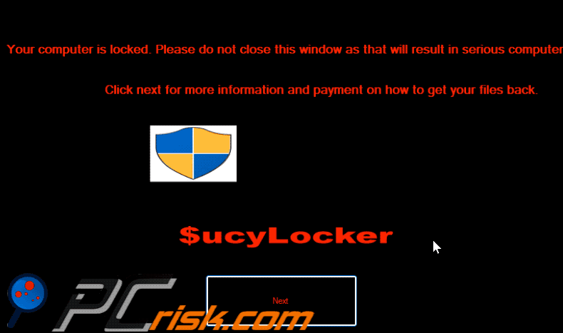 $ucyLocker ransomware ransom note (pop-up) GIF