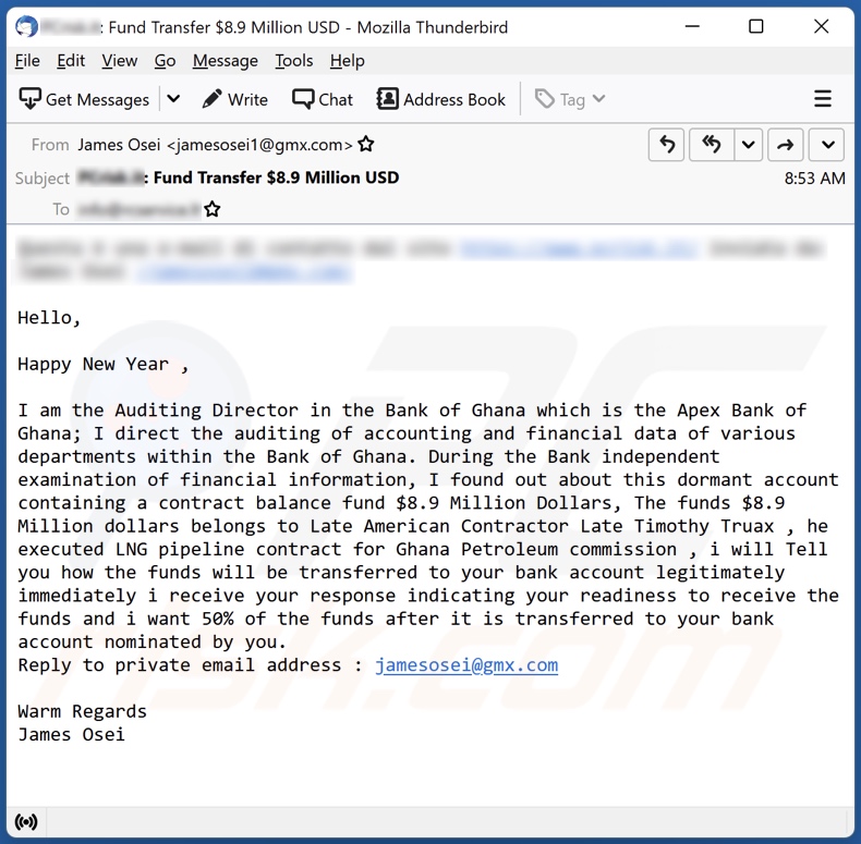 Dormant Account email spam campaign