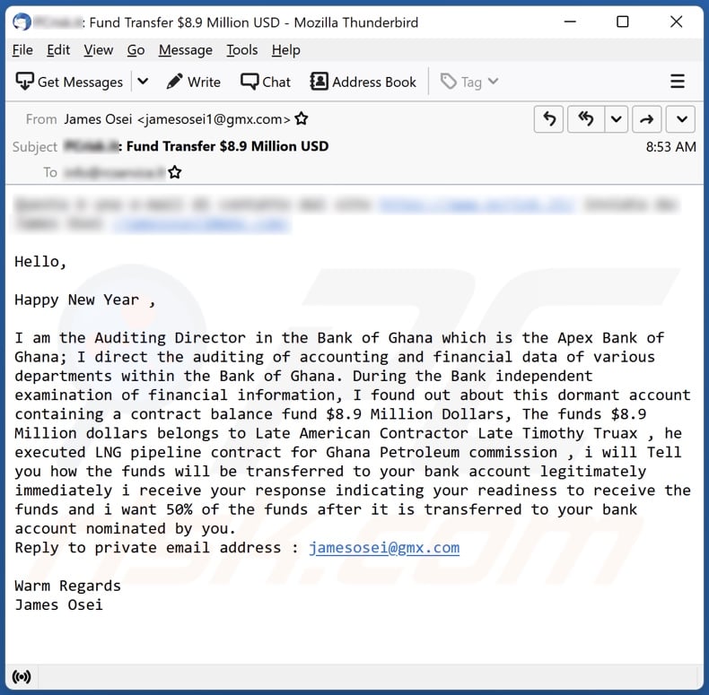 Dormant Account email spam campaign