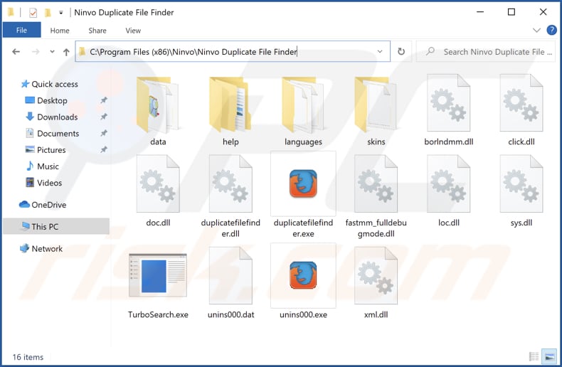 Duplicatefinder adware installation folder