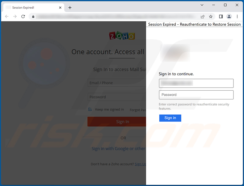 Phishing site promoted via Mail Delivery Failed email spam campaign