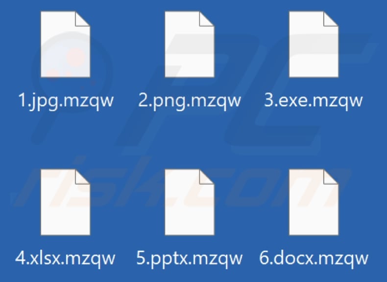 Files encrypted by Mzqw ransomware (.mzqw extension)