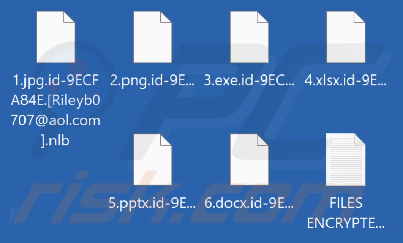 Files encrypted by Nlb ransomware (.nlb extension)