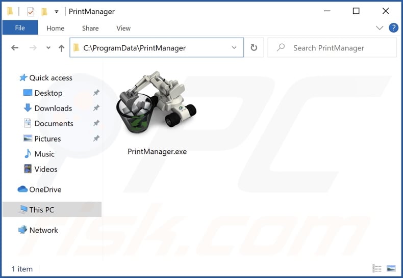 PrintManager installation folder