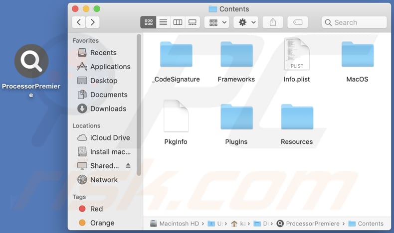 ProcessorPremiere adware installation folder