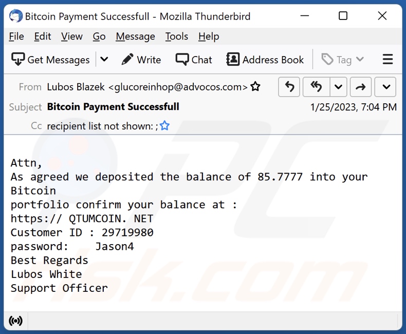 Qtumcoin[.]net email spam campaign