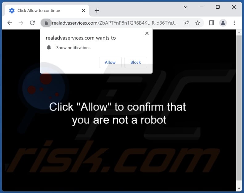 realadvaservices[.]com pop-up redirects