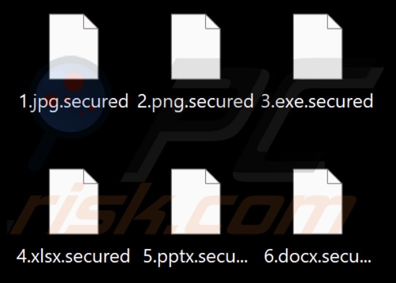 Files encrypted by SecureAgent ransomware (.secured extension)