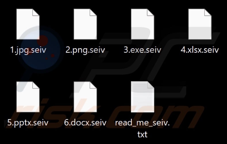 Files encrypted by Seiv ransomware (.seiv extension)